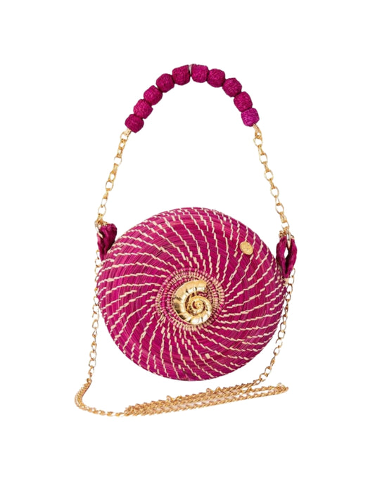 Bloom handmade rattan bag with woven design