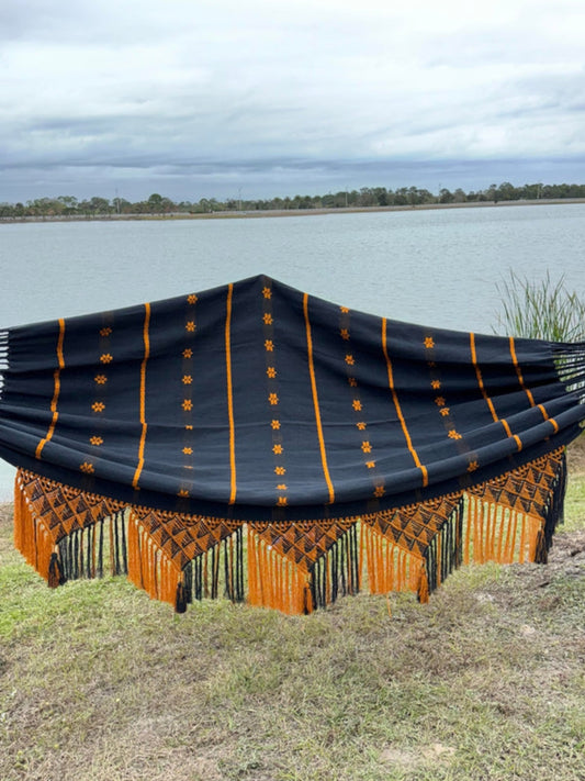 Handmade hammock featuring macrame detailing