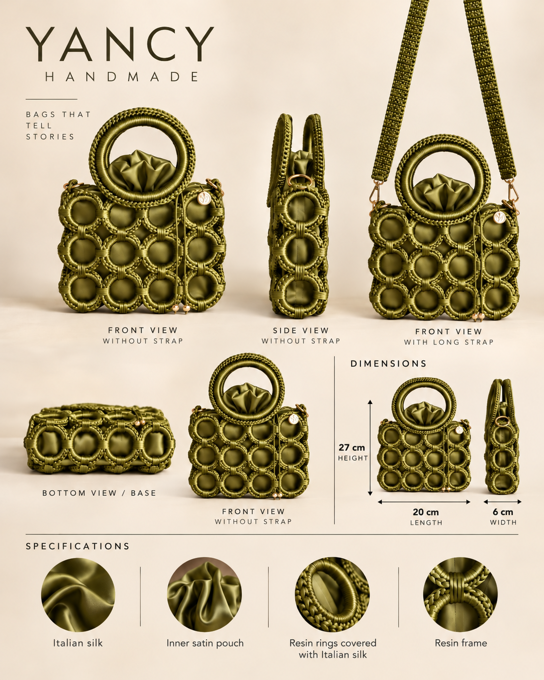 Olive Circle Satin Purse