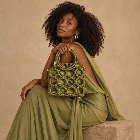 Olive Circle Satin Purse