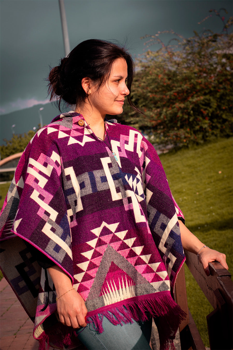 Uva Wool Poncho