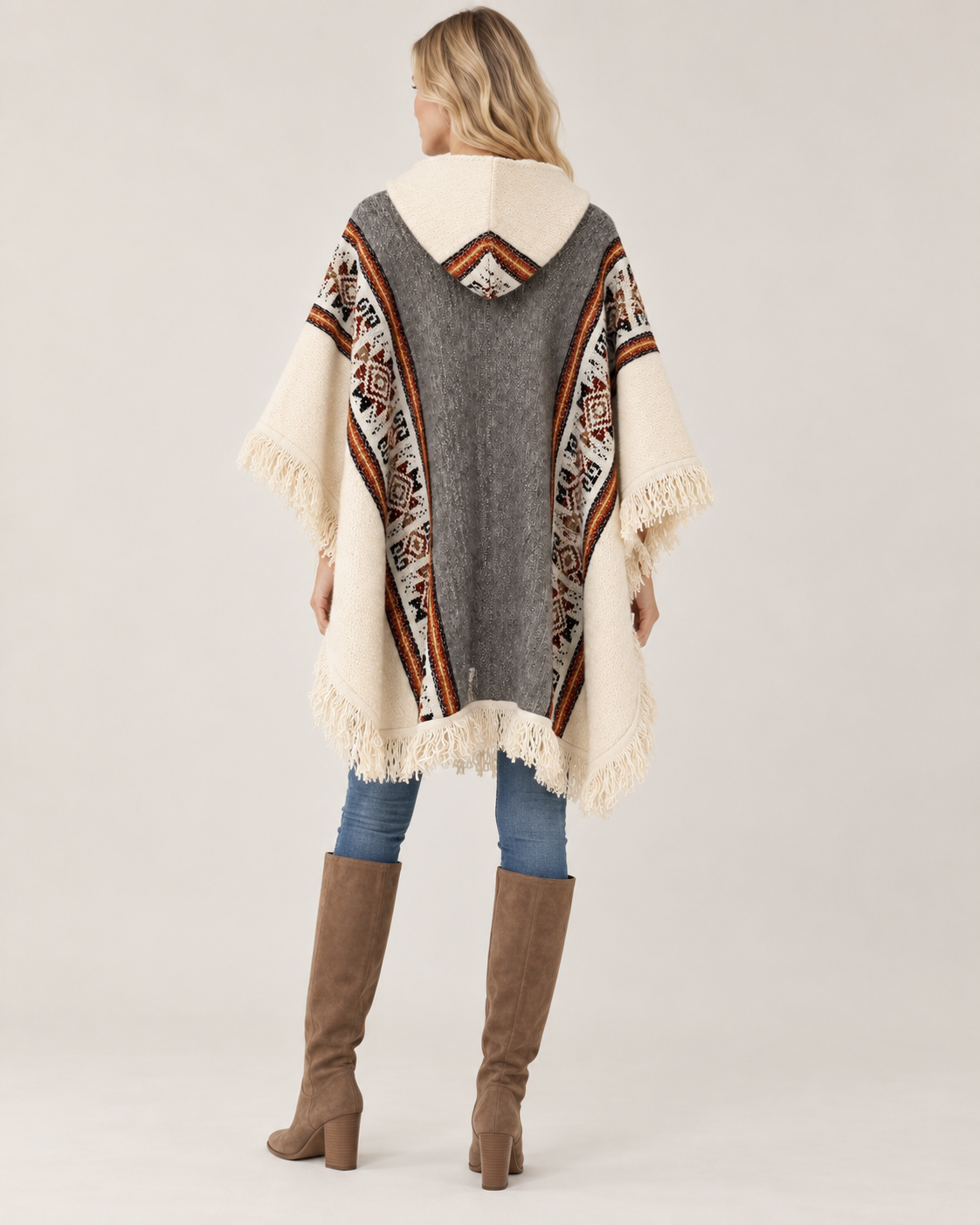 Mariela Poncho — Gray & Cream