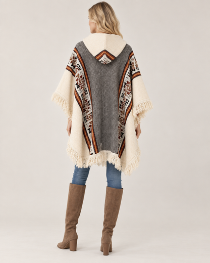 Mariela Poncho — Gray & Cream