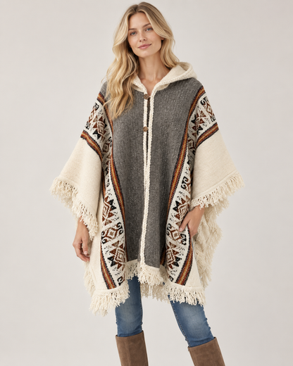 Mariela Poncho — Gray & Cream