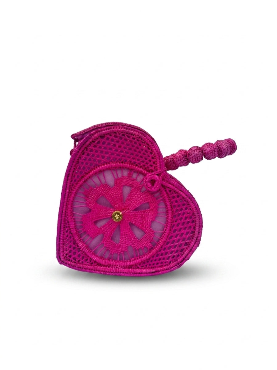 Colombian artisan rattan handbag with natural finish