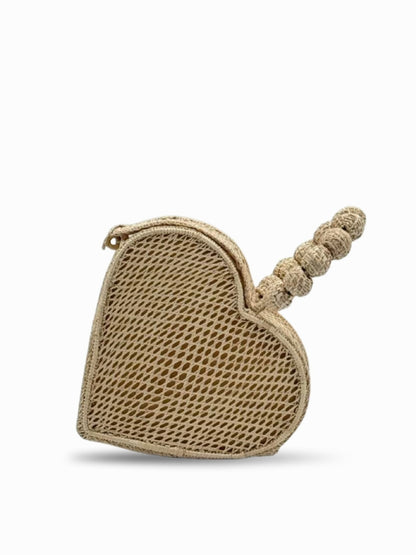 Colombian artisan rattan handbag with natural finish