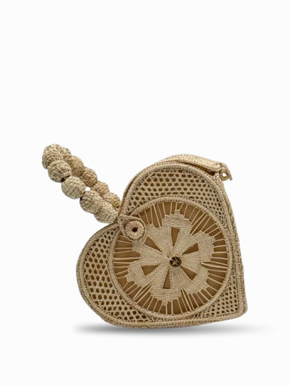 Woven artisan bag with natural dyed finish