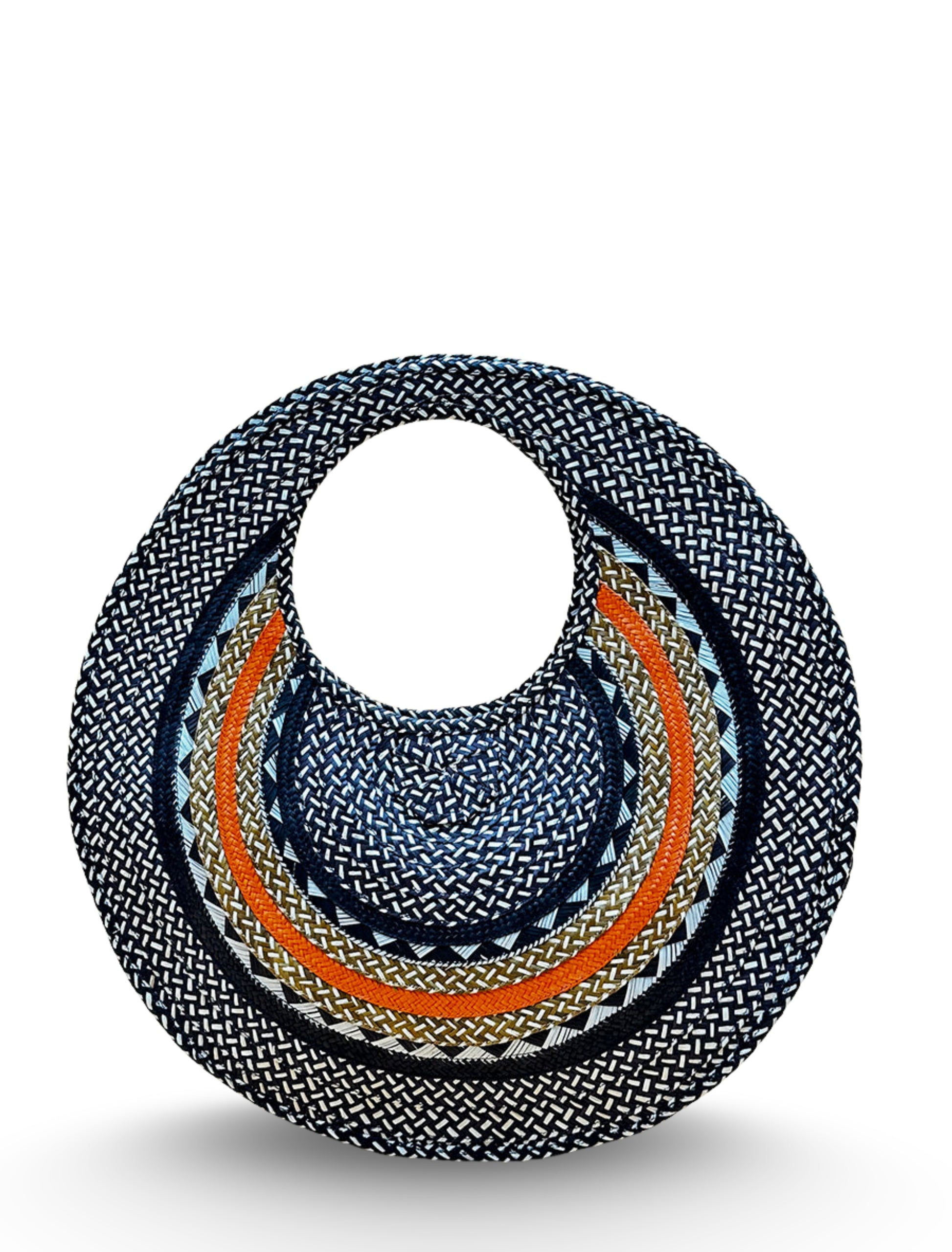 Handwoven palm bag inspired by Colombian artisan crafts
