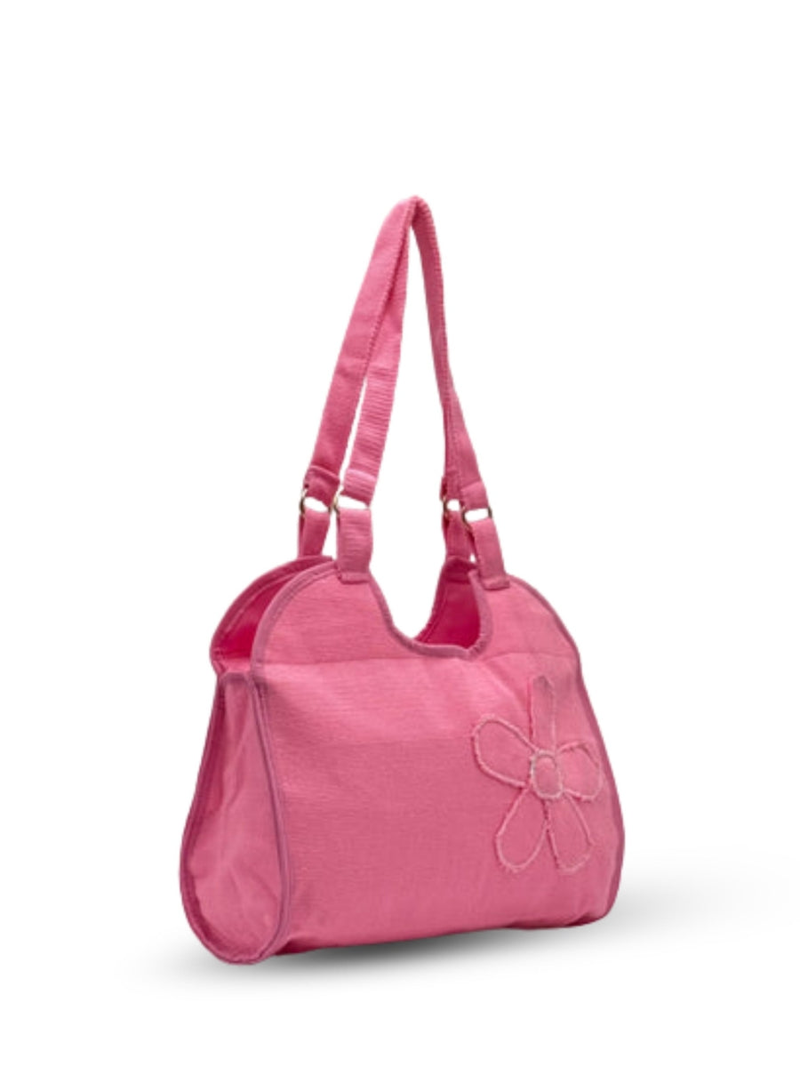 Shoulder bags with fine cotton thread weaving pattern