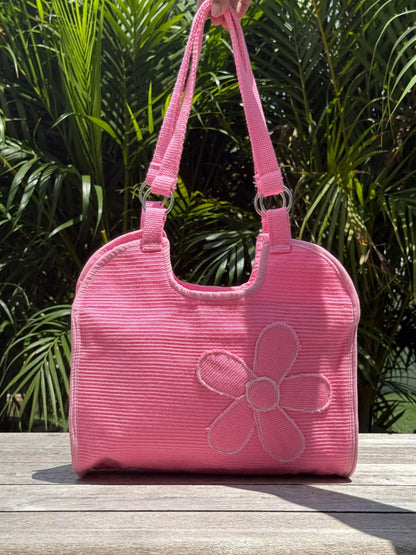 Blush Tropic handmade shoulder bags with cultural artwork