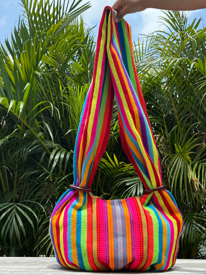 Boho bag featuring fine cotton thread weaving