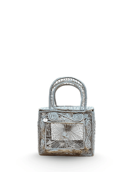 Woven rattan bag crafted by Colombian artisans