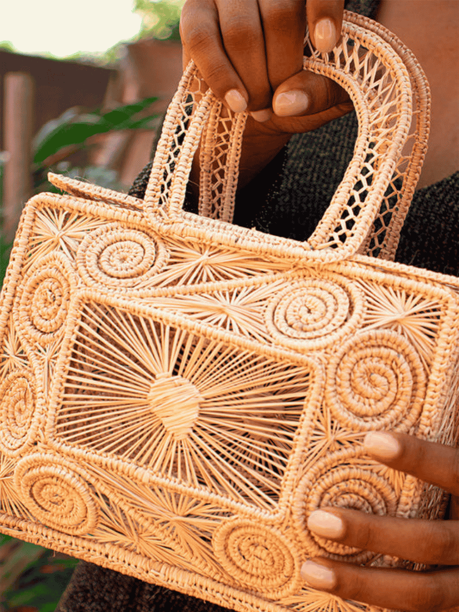 Rattan bag inspired by Colombian artisan crafts