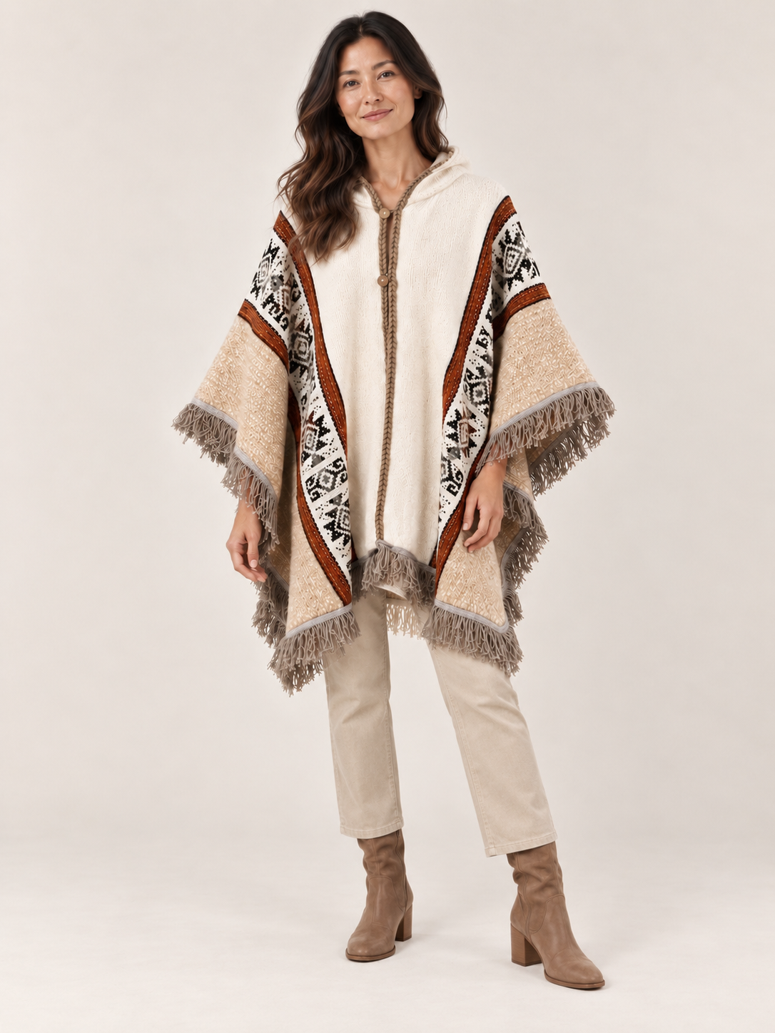 Isabela Poncho — Cream