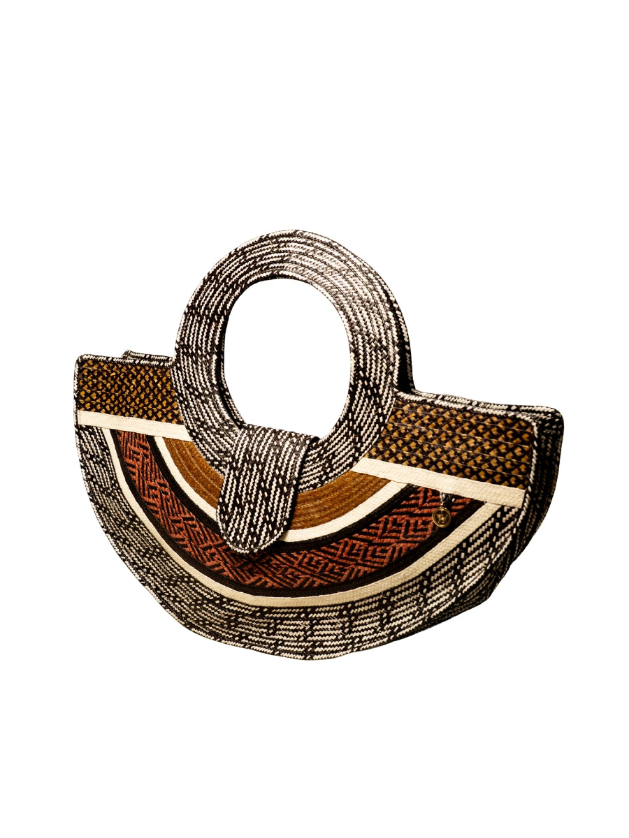 Handwoven palm bag with unique handcrafted design