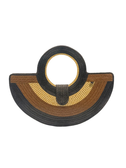Handwoven palm bag with artisan detailing