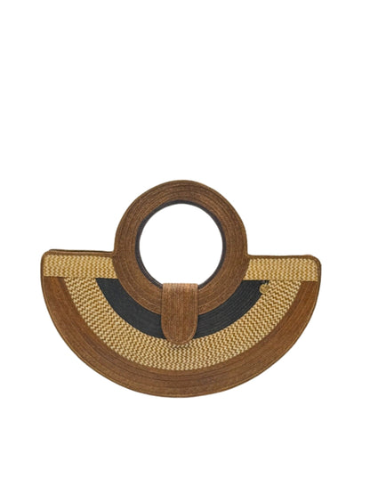 Handmade palm bag with refined woven texture