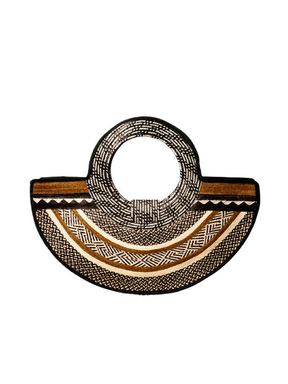 Artisan-crafted palm bag with classic styling