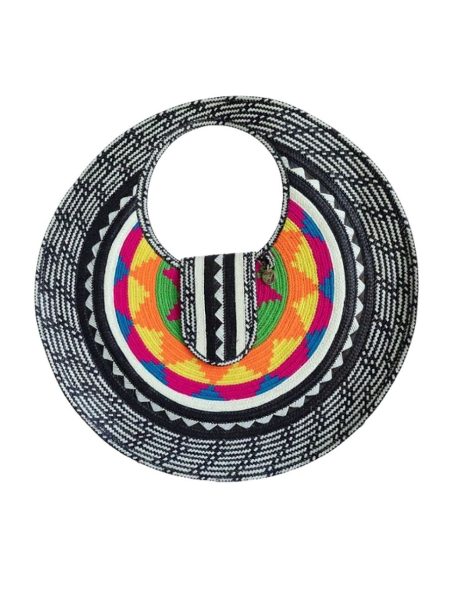 Handwoven bag with traditional weaving pattern