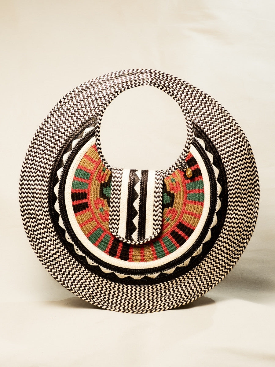 Handwoven palm bag designed by artisan families from Colombia