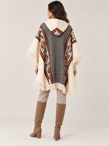 Mariela Poncho — Gray & Cream