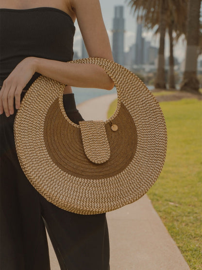 Palm purse crafted from natural palm leaves