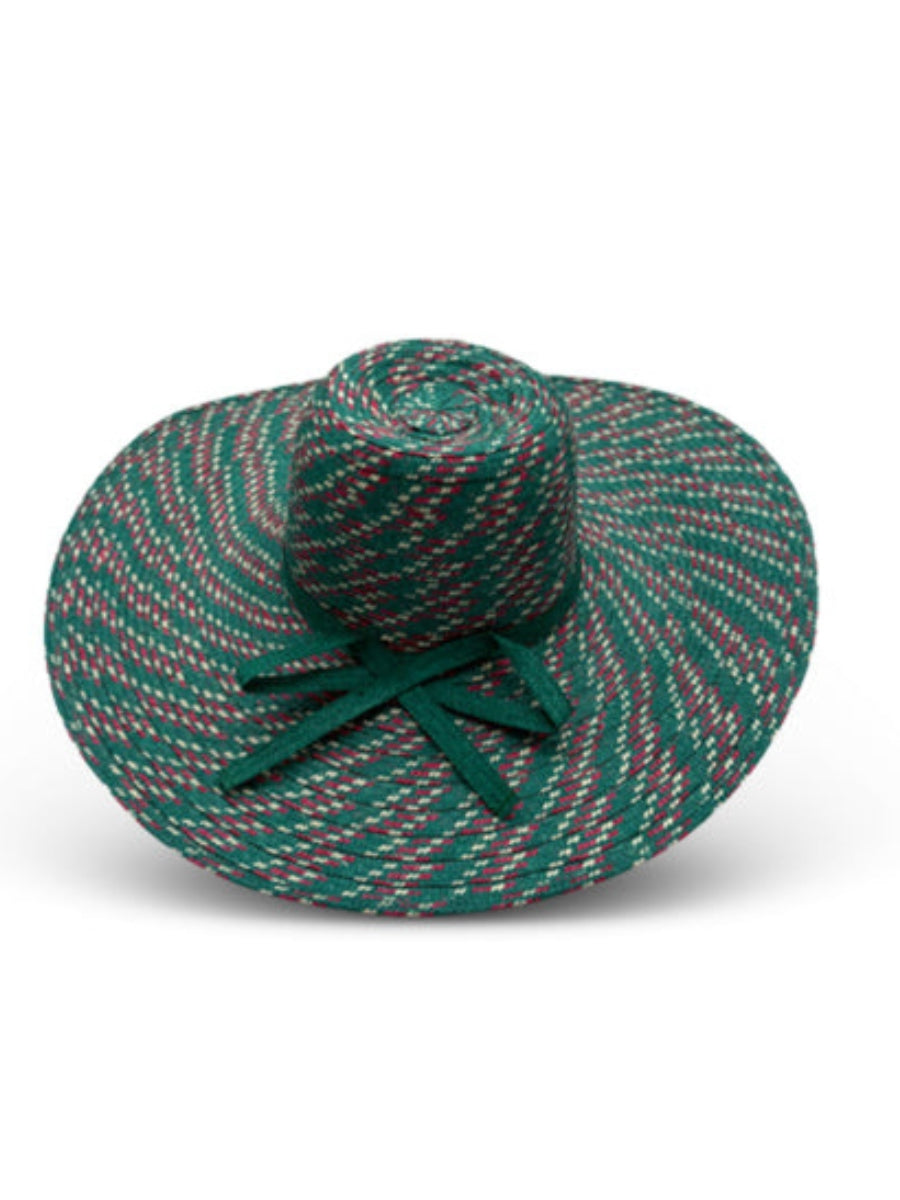 Evergreen handmade palm leaf hats with woven design