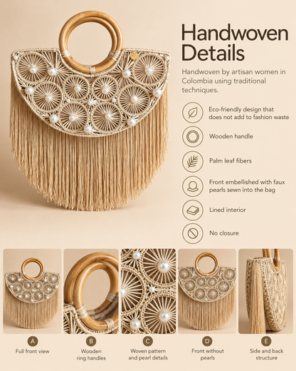 Sunkissed Fringe Half-moon Handbag
