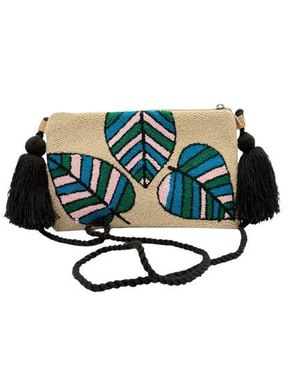 Crossbody clutch bag crafted with traditional artisan techniques