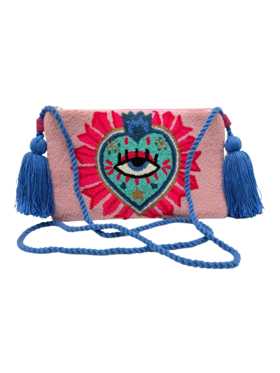 Unique handmade crossbody clutch bag