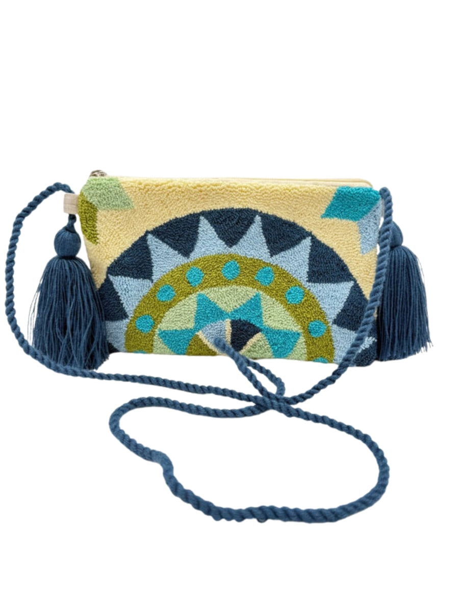 Handmade crossbody clutch inspired by artisan crafts