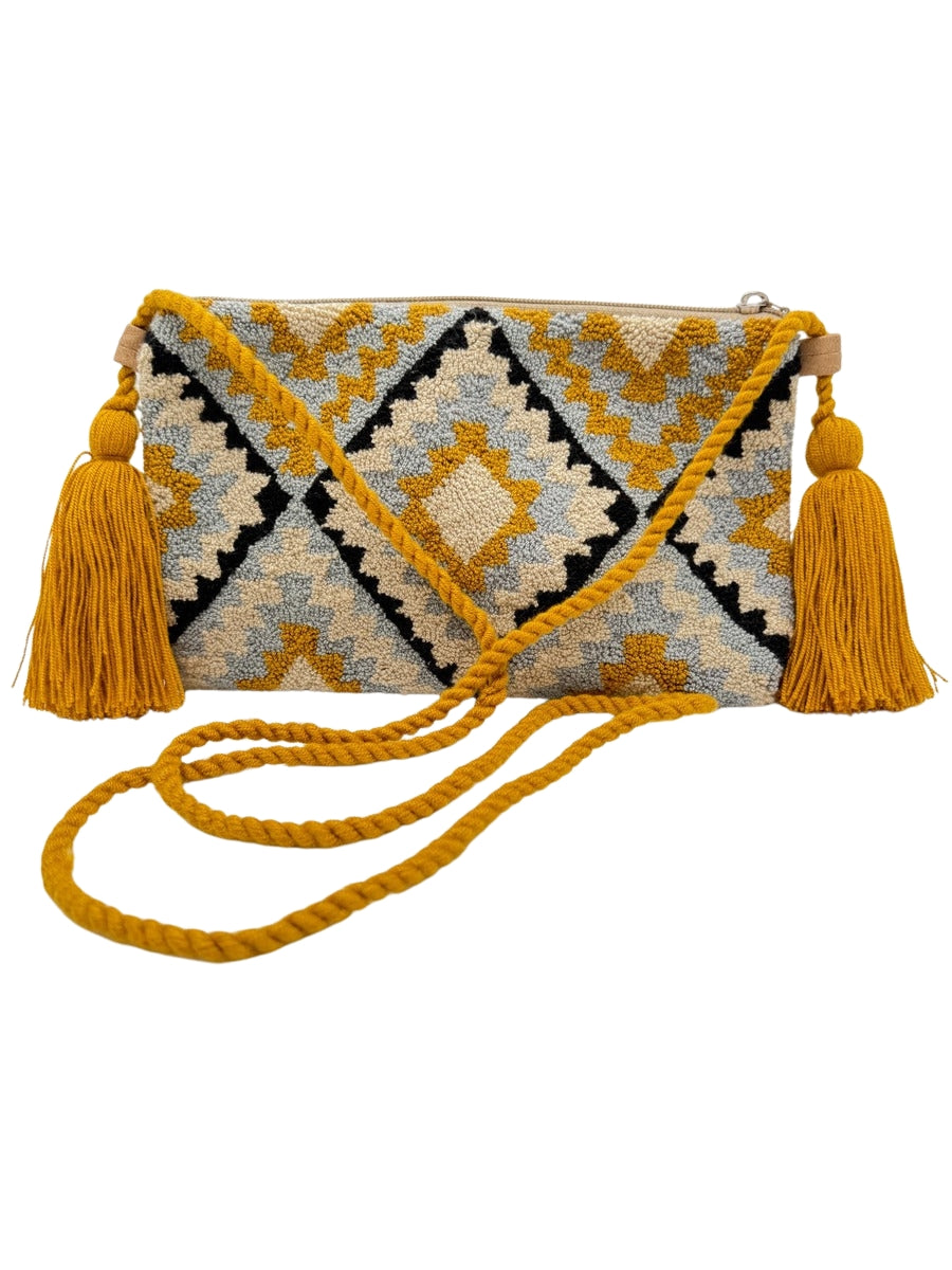 Handmade artisan crossbody clutch bag