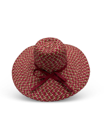Strawberry shortcake hat with handmade woven design