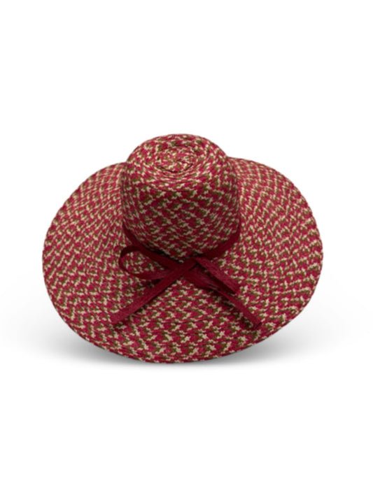Strawberry shortcake hat with handmade woven design