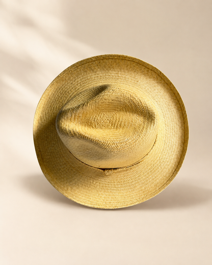 Handmade palm leaf hat with traditional artisan design