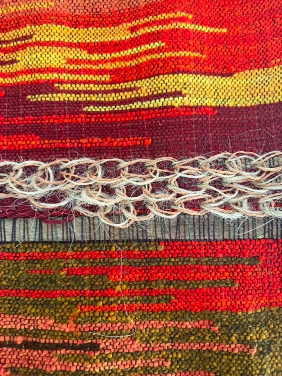 Colombian handcrafted wall art with woven design