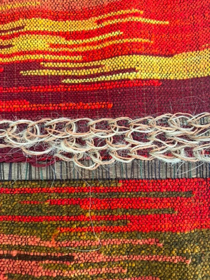 Colombian handcrafted wall art with woven design
