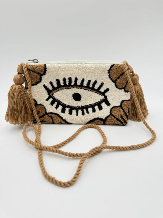 Handcrafted Evil Eye Crossbody Clutch