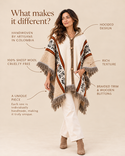 Isabela Poncho — Cream