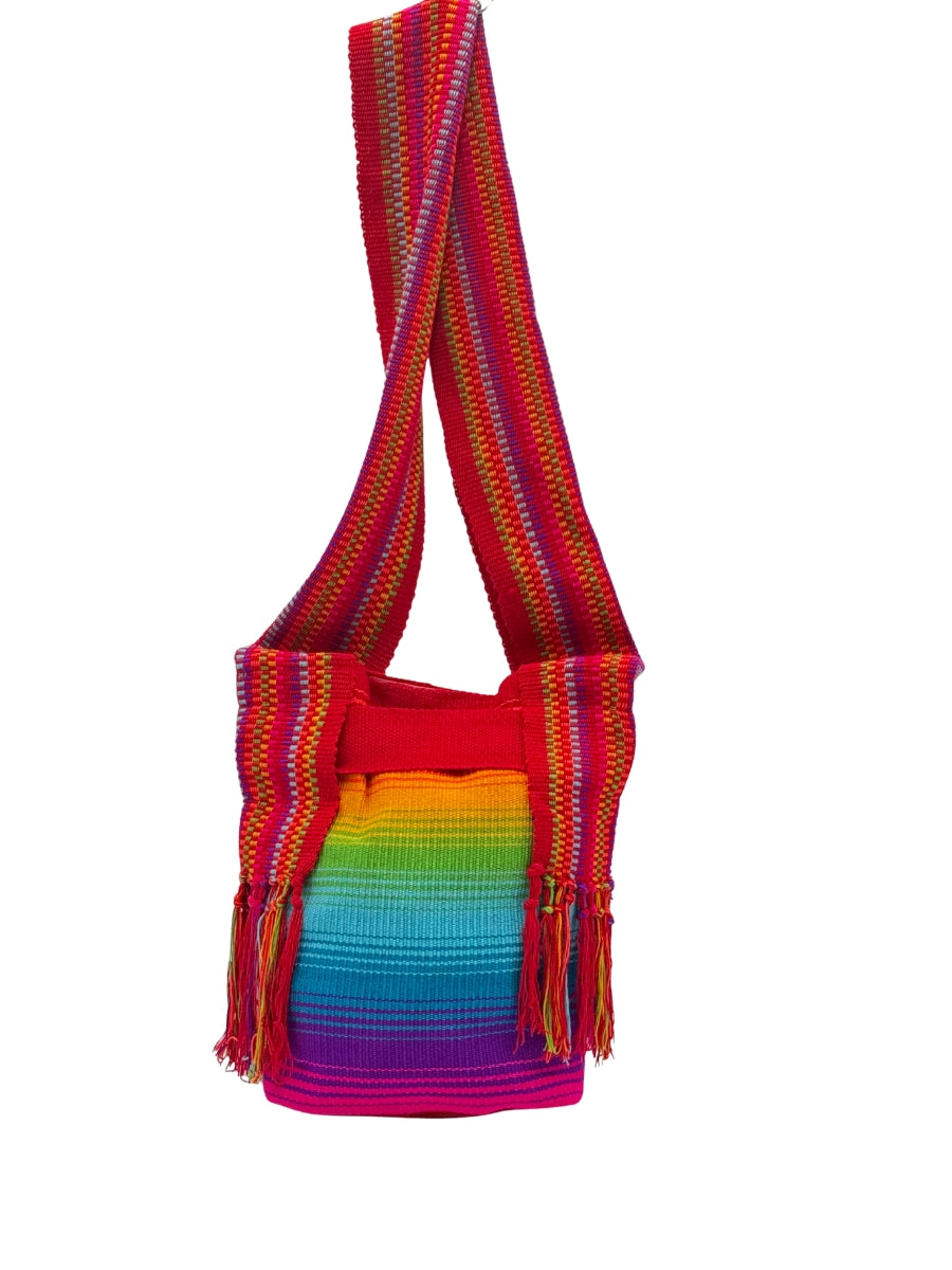 Jazmin handmade tote bag back view with spacious structure