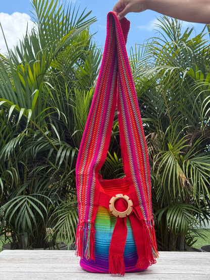 Handwoven tote bag strap detail with durable woven finish