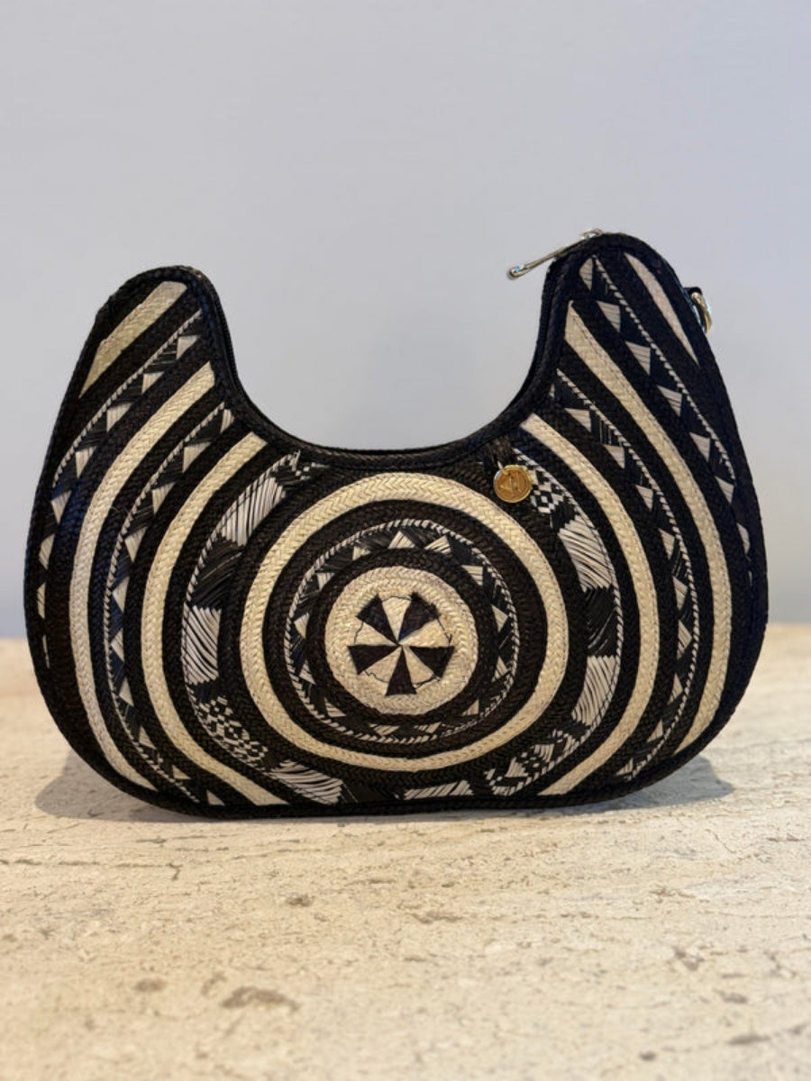 Handmade palm leaf bag with unique artisan finish