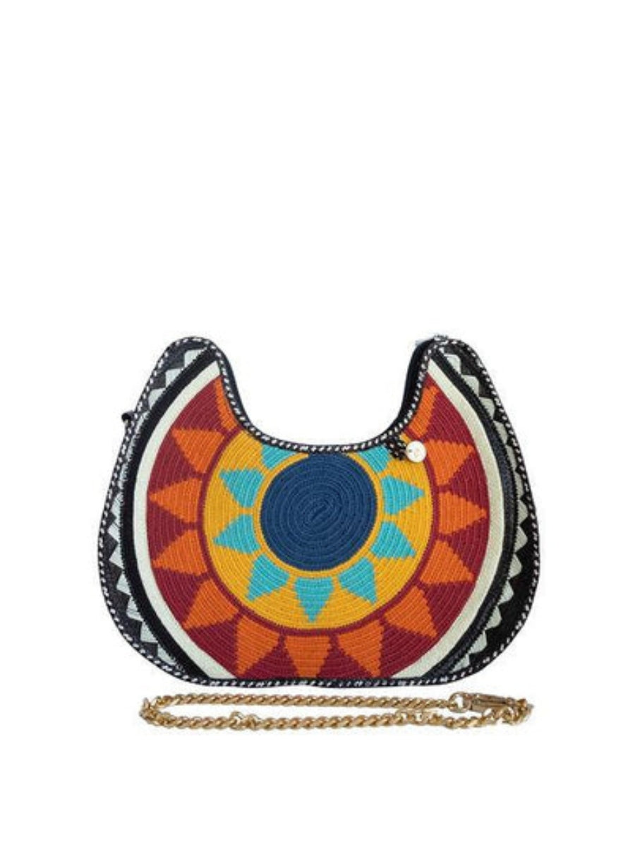 Handmade palm bag with traditional woven detailing