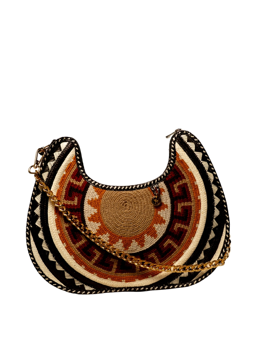 Handmade palm leaf bag with woven texture
