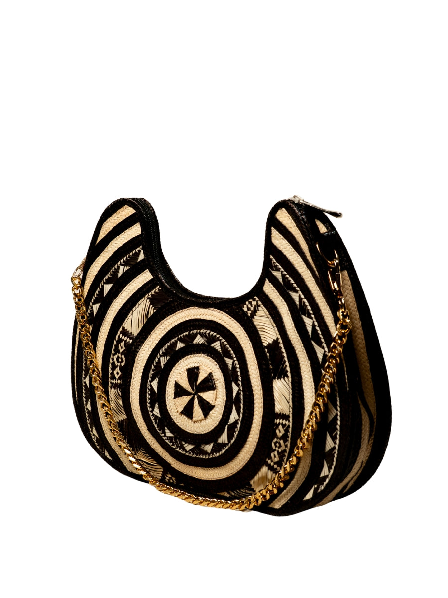 Handwoven palm leaf bag with artisan finish