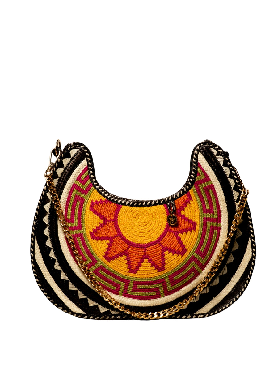 Handmade palm bag with unique woven pattern