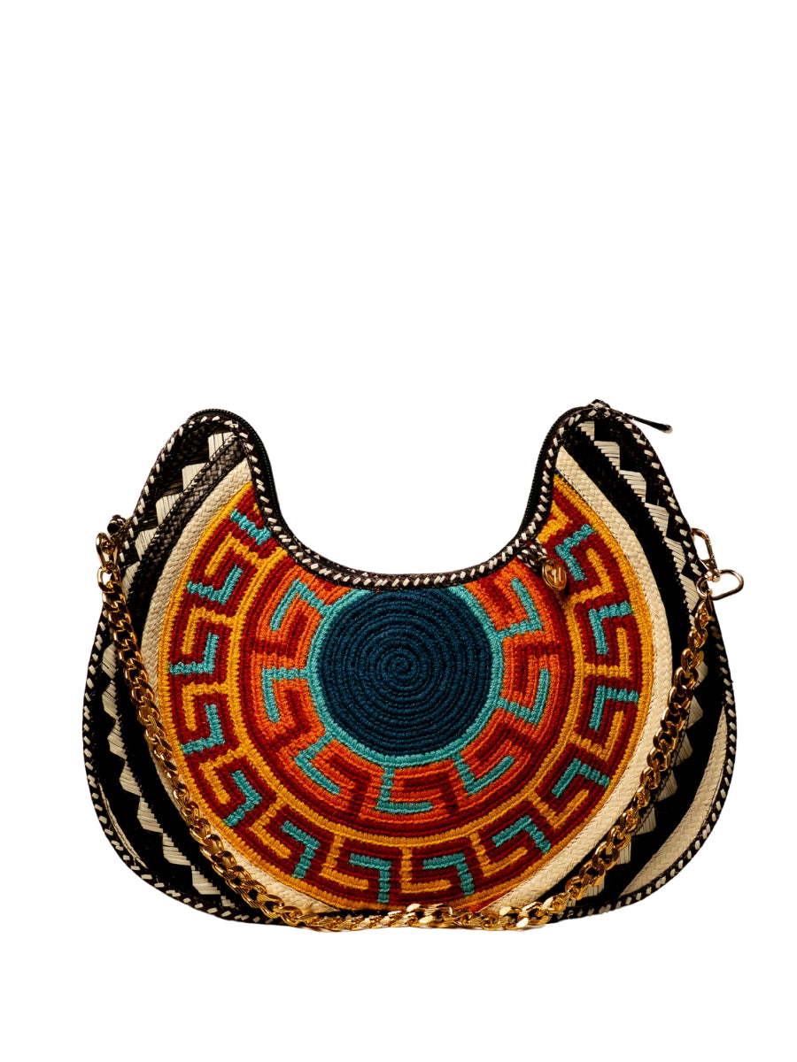 Palm bag with handcrafted artisan detailing