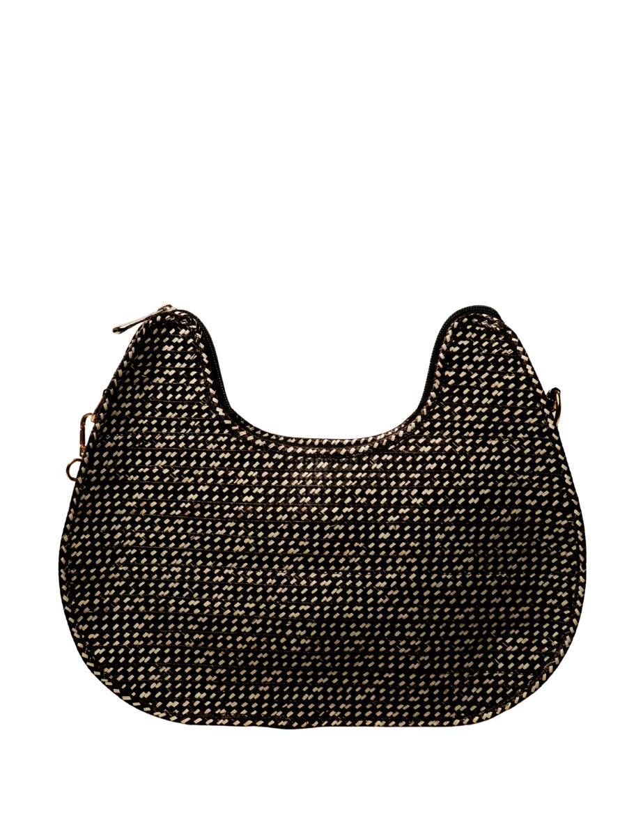 Artisan-made palm bag with woven character