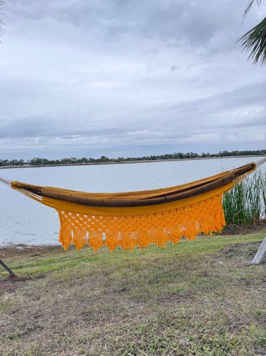 Macrame hammock with handcrafted woven design