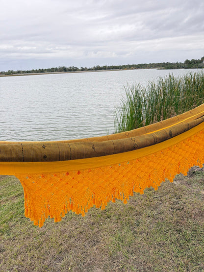 Colombian artisan macrame hammock in cotton